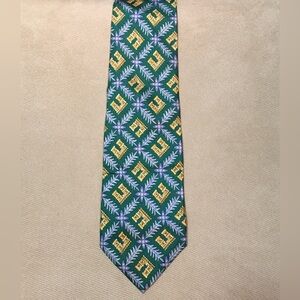 Vtg Green ARC DE TRIOMPHE Silk Neck Tie by DIANE CLAIRE Paris